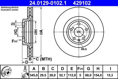 Brake Disc ATE 24.0129-0102.1