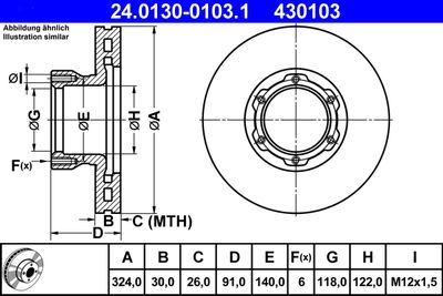 Brake Disc ATE 24.0130-0103.1