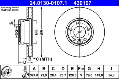 Brake Disc ATE 24.0130-0107.1