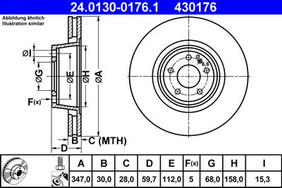 Brake Disc ATE 24.0130-0176.1