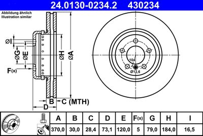 Brake Disc ATE 24.0130-0234.2