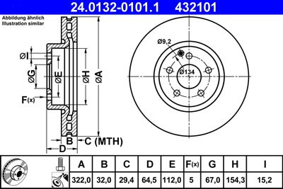 Brake Disc ATE 24.0132-0101.1