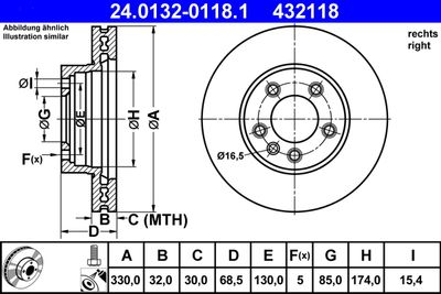 Brake Disc ATE 24.0132-0118.1