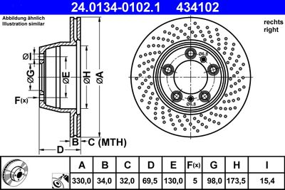 Brake Disc ATE 24.0134-0102.1