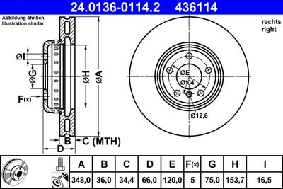 Brake Disc ATE 24.0136-0114.2