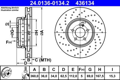 Brake Disc ATE 24.0136-0134.2