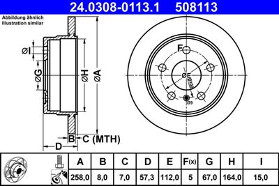 Brake Disc ATE 24.0308-0113.1