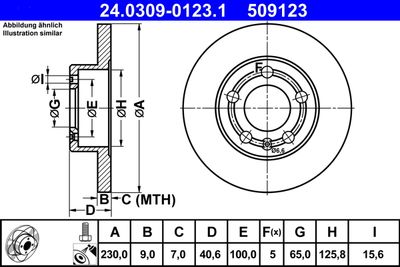 Brake Disc ATE 24.0309-0123.1