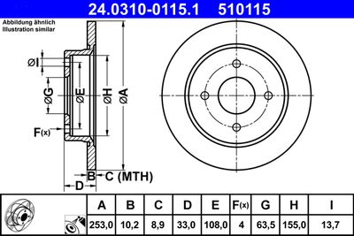 Brake Disc ATE 24.0310-0115.1