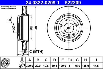 Brake Disc ATE 24.0322-0209.1