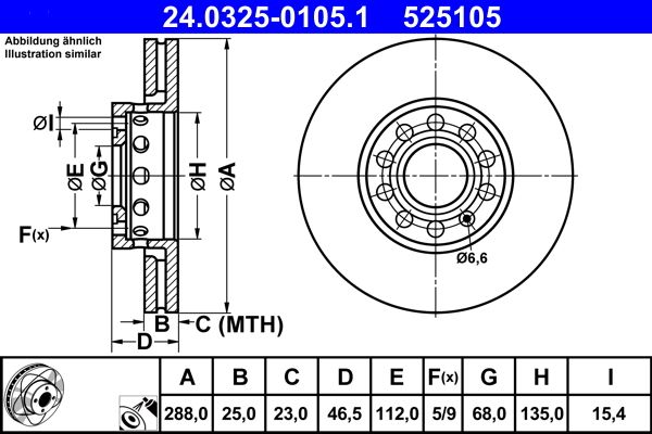 ATE 24.0325-0105.1 Brake Disc