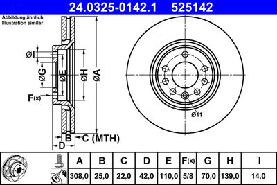 Brake Disc ATE 24.0325-0142.1