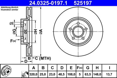 Brake Disc ATE 24.0325-0197.1