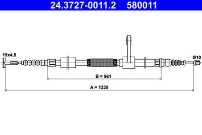 Cable Pull, parking brake ATE 24.3727-0011.2