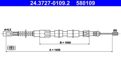 Cable Pull, parking brake ATE 24.3727-0109.2