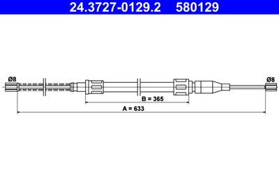 Cable Pull, parking brake ATE 24.3727-0129.2