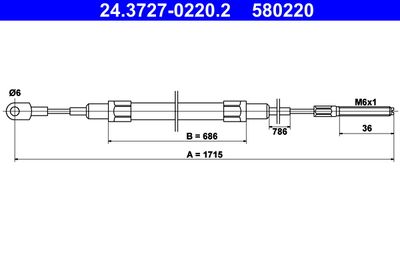 Cable Pull, parking brake ATE 24.3727-0220.2