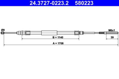 Cable Pull, parking brake ATE 24.3727-0223.2