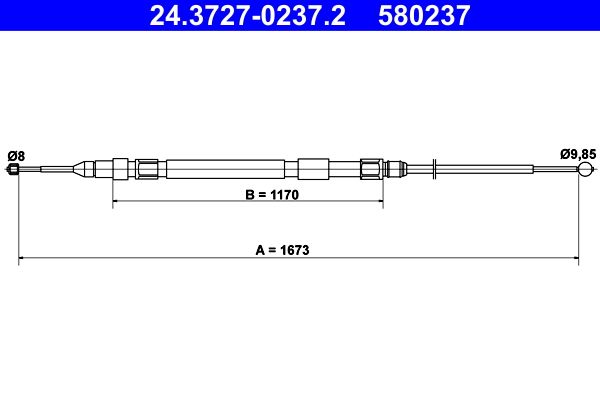 ATE 24.3727-0237.2 Cable Pull, parking brake