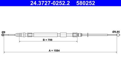 Cable Pull, parking brake ATE 24.3727-0252.2