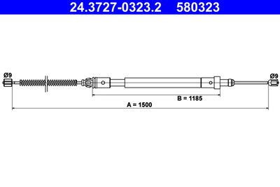 Cable Pull, parking brake ATE 24.3727-0323.2