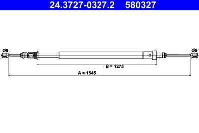 Cable Pull, parking brake ATE 24.3727-0327.2