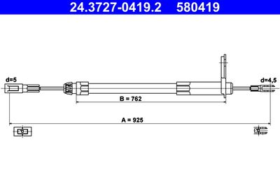 Cable Pull, parking brake ATE 24.3727-0419.2