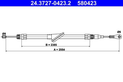 Cable Pull, parking brake ATE 24.3727-0423.2