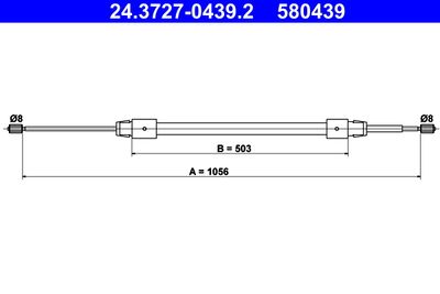 Cable Pull, parking brake ATE 24.3727-0439.2