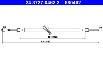 Cable Pull, parking brake ATE 24.3727-0462.2