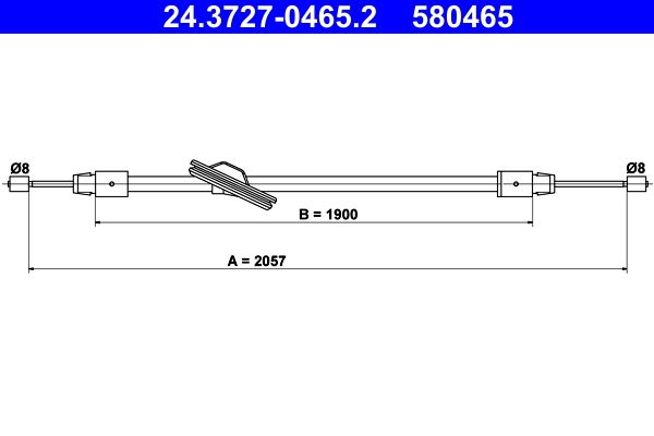 ATE 24.3727-0465.2 Cable Pull, parking brake