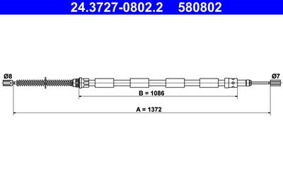 Cable Pull, parking brake ATE 24.3727-0802.2