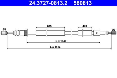 Cable Pull, parking brake ATE 24.3727-0813.2