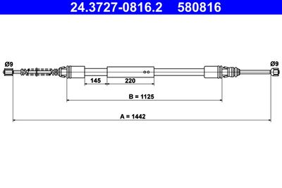 Cable Pull, parking brake ATE 24.3727-0816.2