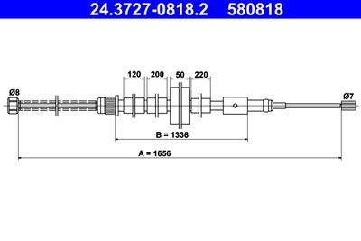 Cable Pull, parking brake ATE 24.3727-0818.2