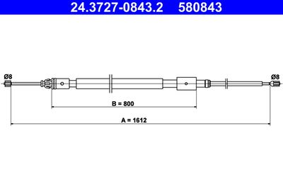 Cable Pull, parking brake ATE 24.3727-0843.2