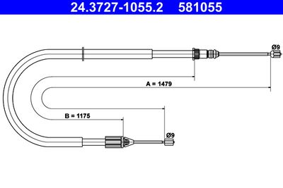 Cable Pull, parking brake ATE 24.3727-1055.2