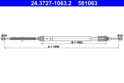 Cable Pull, parking brake ATE 24.3727-1063.2