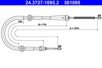 Cable Pull, parking brake ATE 24.3727-1095.2