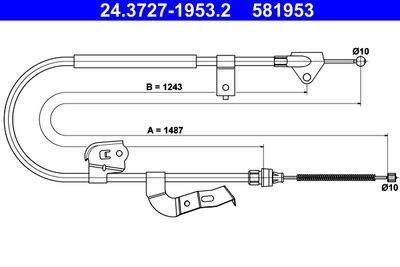 Cable Pull, parking brake ATE 24.3727-1953.2