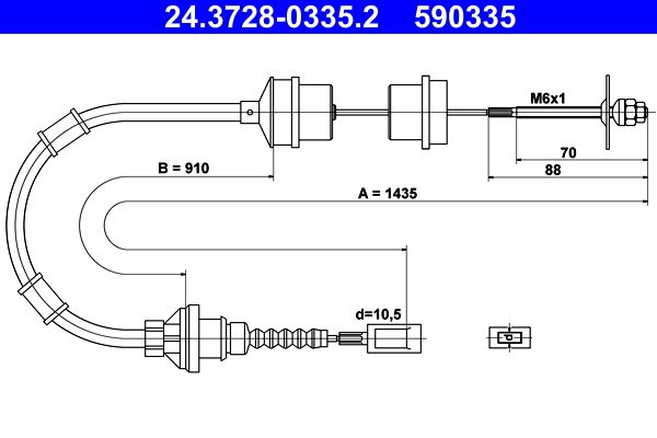 ATE 24.3728-0335.2 Cable Pull, clutch control