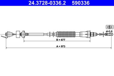 Cable Pull, clutch control ATE 24.3728-0336.2