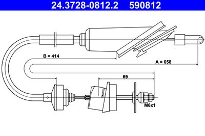 Cable Pull, clutch control ATE 24.3728-0812.2