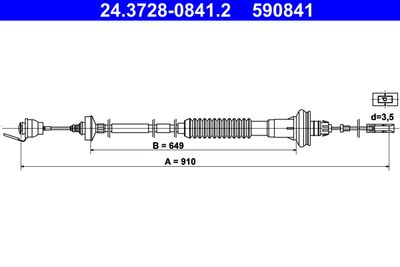 Cable Pull, clutch control ATE 24.3728-0841.2