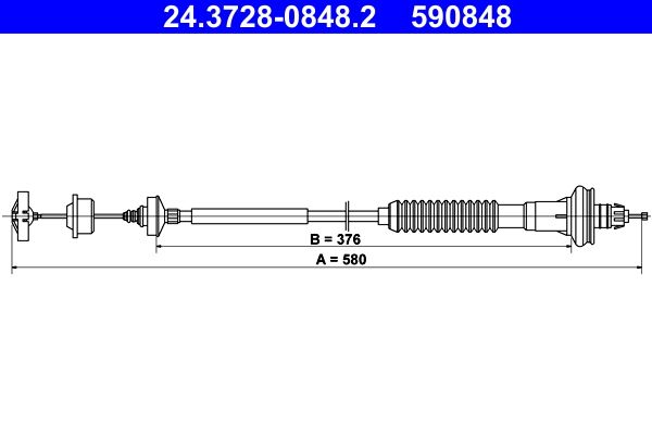 ATE 24.3728-0848.2 Cable Pull, clutch control