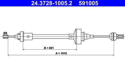 Cable Pull, clutch control ATE 24.3728-1005.2