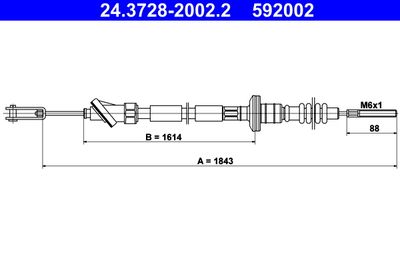 Cable Pull, clutch control ATE 24.3728-2002.2