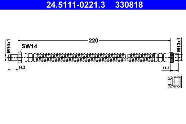 ATE 24.5111-0221.3 Brake Hose