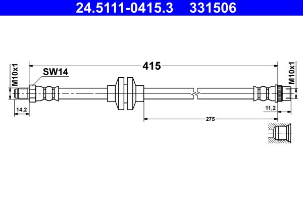 ATE 24.5111-0415.3 Brake Hose