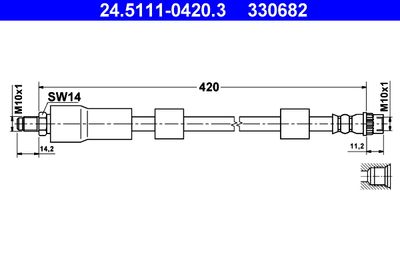 Brake Hose ATE 24.5111-0420.3